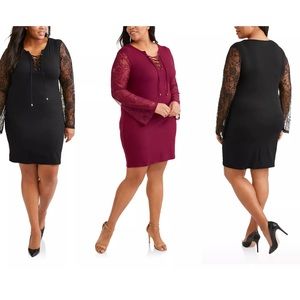 New Women's Size 2X 18W-20W Lace Sleeve Dress